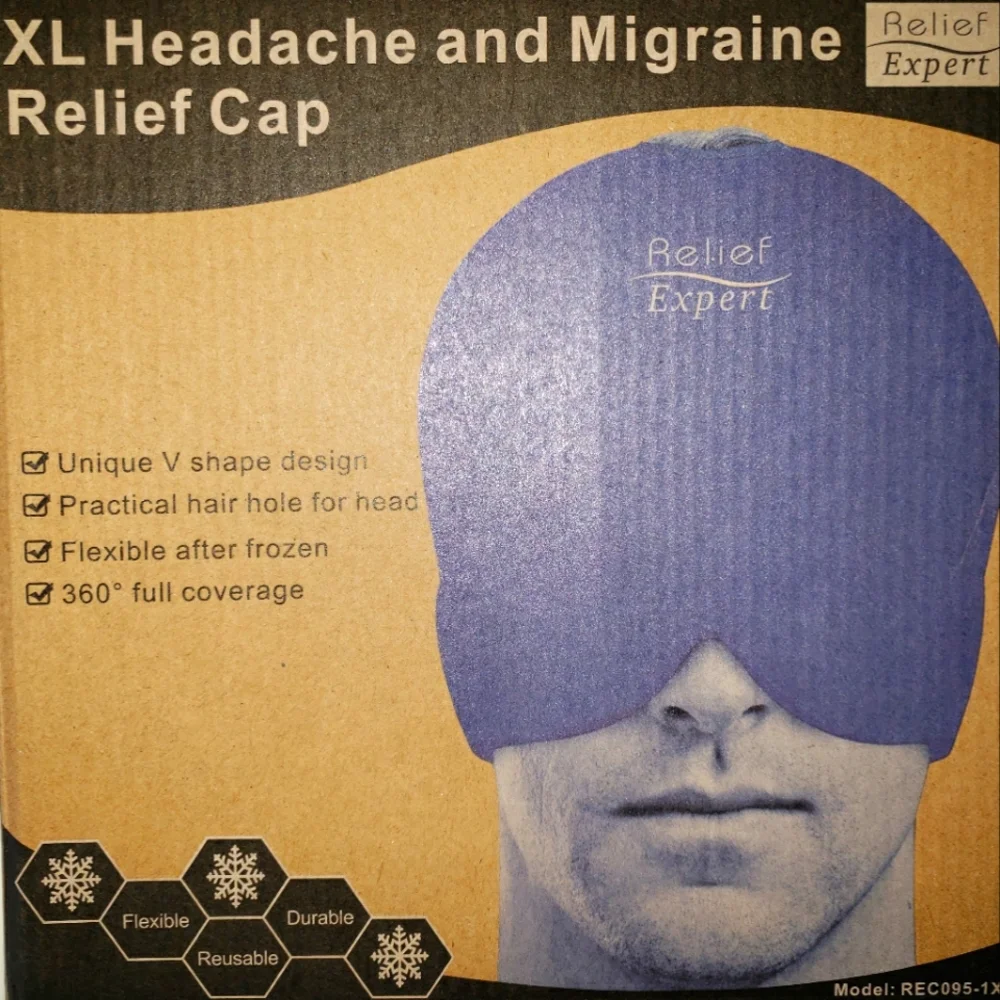 Migraine Ice Gel Cap Stress Tension Headache Relief - 360 Coverage New - Picture 5 of 6